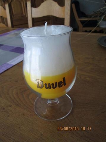 Bougie Duvel ou bougeoirs, double en verre ou en bois.