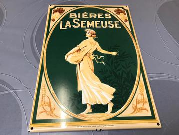 La Semeuse bier emaille reclamebord beschikbaar voor biedingen