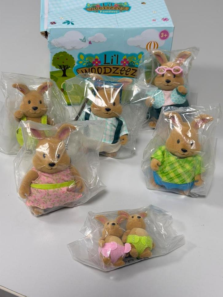 Ensemble lapins Li'l Lil Woodzeez Cottonball Rabbit Family, Collections, Jouets, Neuf, Enlèvement ou Envoi