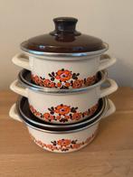 Set van 3 vintage kookpotten, Ophalen of Verzenden, Zo goed als nieuw