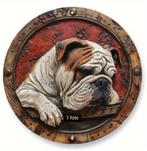 Wanddecoratie metalen bord Engelse Bulldog (20cm diameter), Huis en Inrichting, Ophalen of Verzenden, Nieuw