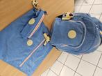 Kipling rugzak met pennenzak en turnzak, Ophalen, Blauw, Rugtas