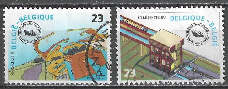 Belgie 1985 - Yvert/OBP 2177-2178 - Scheepvaartcongres (ST), Postzegels en Munten, Postzegels | Europa | België, Gestempeld, Scheepvaart