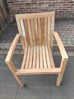 Teak tafel inclusief 9 stoelen met kussentjes, Tuin en Terras, Tuinstoelen, Ophalen, Gebruikt
