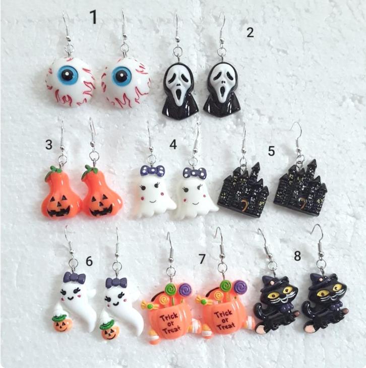 boucles d'oreilles crochets  fantaisie , halloween ,, Handtassen en Accessoires, Oorbellen, Nieuw, Hangers, Overige materialen