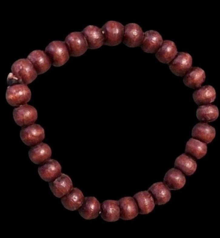 KRALENARMBAND VAN KOKOSHOUT, Handtassen en Accessoires, Armbanden, Nieuw, Hout, Bruin, Ophalen of Verzenden
