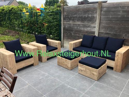 Steigerhout loungeset loungebank loungestoel op maat Tuinset, Tuin en Terras, Tuinsets en Loungesets, Nieuw, Loungeset, Steigerhout