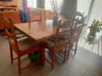 Tafel met 6 stoelen, Ophalen, Gebruikt, Eikenhout, 50 tot 100 cm