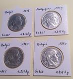 4 x  Karel, 50 Fr, Zilveren munten 48, 49, 50, 51, Ophalen of Verzenden, Zilver, Zilver