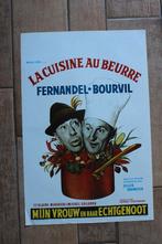 filmaffiche Bourvil la cuisine au beurre filmposter, Rechthoekig Staand, Ophalen of Verzenden, Zo goed als nieuw, A1 t/m A3