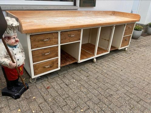 Prachtige vintage bakkers werkbank, Doe-het-zelf en Bouw, Werkbanken, Gebruikt, 170 cm of meer, Ophalen