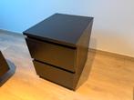 IKEA nachtkastje MALM - 2 lades - 40x55cm - zwartbruin, Huis en Inrichting, Ophalen, Gebruikt, Minder dan 45 cm, 55 tot 70 cm