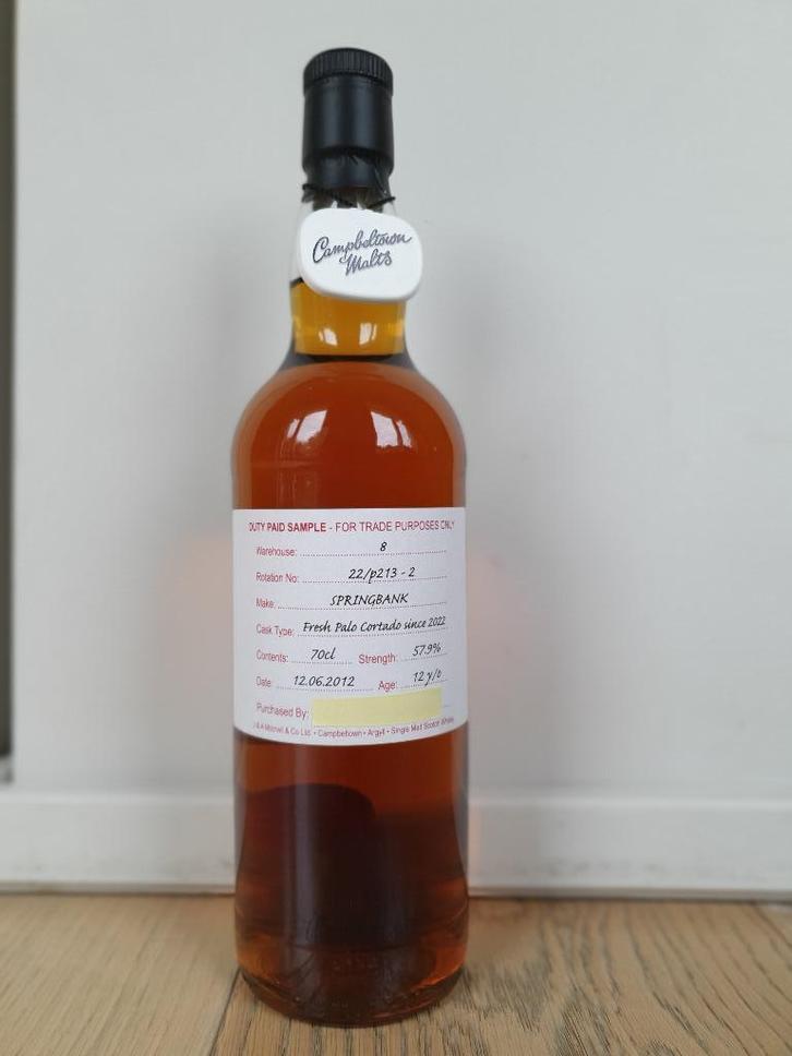 Springbank Fresh Palo Cortado eenpersoonsvat, Verzamelen, Overige Verzamelen, Nieuw, Ophalen of Verzenden