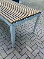 EXTREMIS tafel, jatoba houten blad met aluminium onderstel, Ophalen, Zo goed als nieuw, Rechthoekig, Aluminium