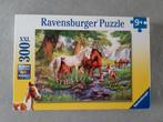 Puzzel Ravensburger 300 XXL Wilde paarden bij  de rivier., Ophalen of Verzenden, Meer dan 50 stukjes, Zo goed als nieuw, 6 jaar of ouder