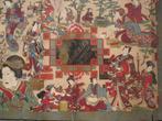 antiek Japanse rol scroll ukiyo-e 'soieries de la Chine', Ophalen