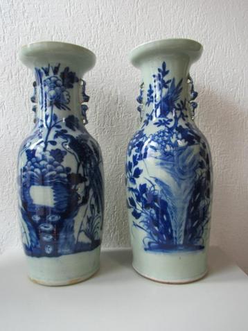 2 Grote antieke Chinese vazen 60 cm  beschikbaar voor biedingen