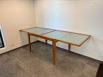 Table extensible composée de bois et de verre, Comme neuf, Enlèvement ou Envoi, Cinq personnes ou plus