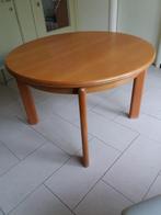 Massief eiken eettafel uitschuifbaar, Huis en Inrichting, Ophalen, Zo goed als nieuw, Rond, Eikenhout