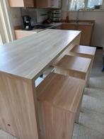 hoge keukentafel met krukjes, Huis en Inrichting, Ophalen, Gebruikt, 50 tot 100 cm, Vijf personen of meer