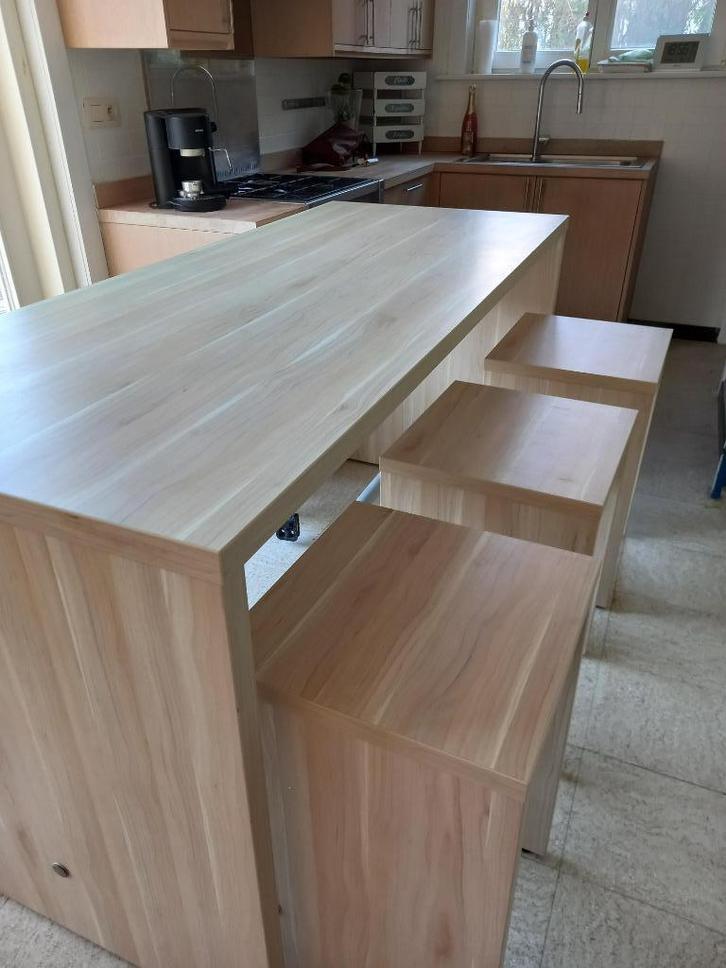 hoge keukentafel met krukjes, Huis en Inrichting, Tafels | Eettafels, Gebruikt, 50 tot 100 cm, 150 tot 200 cm, Vijf personen of meer