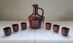 -Vintage set van karaf samen met 6 borrelglaasjes, Ophalen