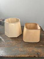 VINTAGE LAMPENKAPPEN 2 STUKS BEIGE CREME, Ophalen of Verzenden, Zo goed als nieuw, Beige, Vierkant