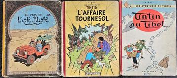 3 Tintin en  éditions originales (abimés) beschikbaar voor biedingen