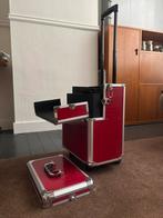 Kapperskoffer op wieltjes. Beautycase trolley, Handtassen en Accessoires, Ophalen, Zo goed als nieuw, Rood, Hardcase