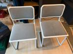 2 chaises Cantilever bois+tissus, Maison & Meubles, Chaises, Comme neuf, Bois, Une