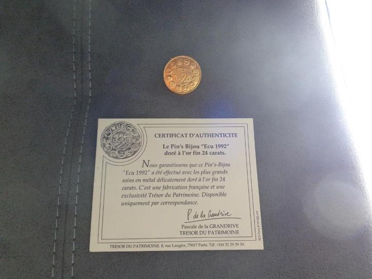 4 pinnen verguld met 24 karaats goud, Verzamelen, Speldjes, Pins en Buttons, Ophalen