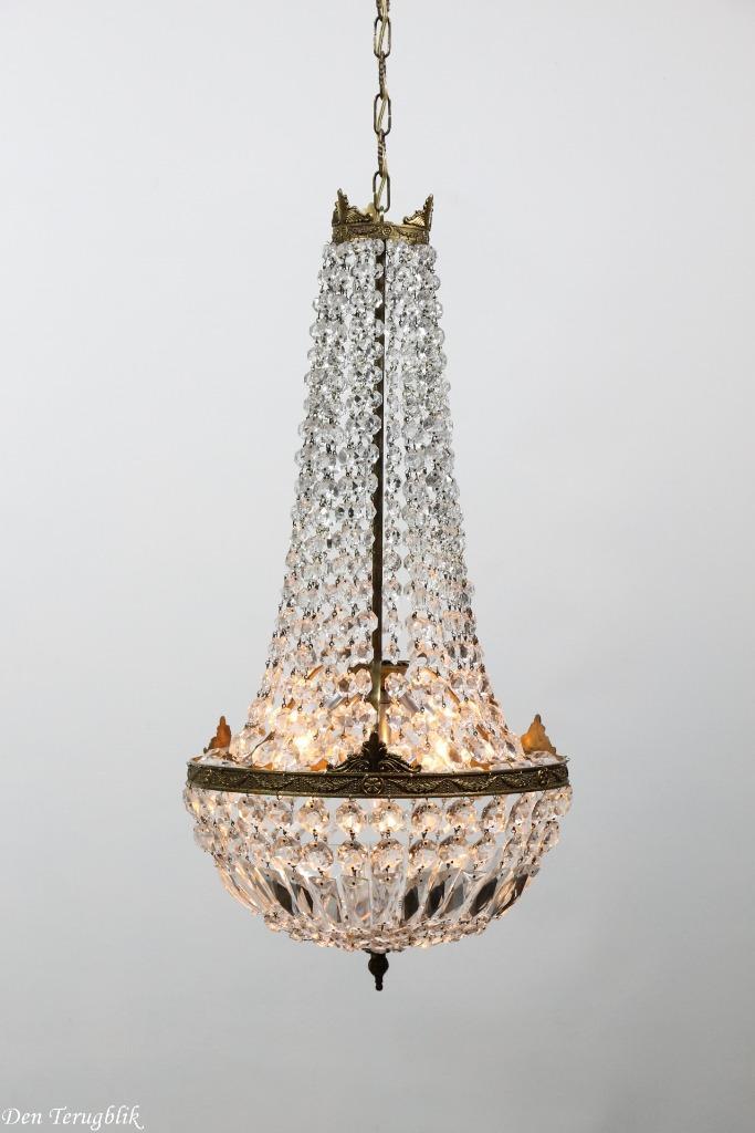 groter model oude zakkroonluchter, Antiek en Kunst, Antiek | Verlichting, Ophalen of Verzenden