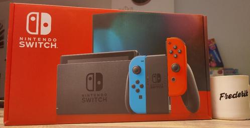 Nintendo Switch Blue & Red met verbeterde batterijduur, Games en Spelcomputers, Spelcomputers | Nintendo Switch, Nieuw, Switch 2019 Upgrade