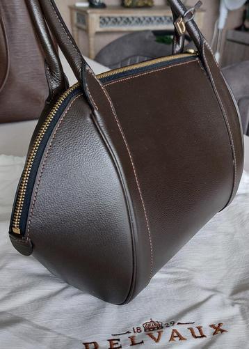 DELVAUX handtas PERLE Bruin café certificaat beschikbaar voor biedingen
