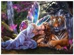 diamond painting Fee Met Tijger 50*40cm, Ophalen of Verzenden, Nieuw, Knutselwerk