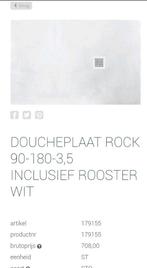 Doucheplaat rock wit 900 x 1800 x 35mm + sifon NIEUW, Huis en Inrichting, Ophalen, Nieuw