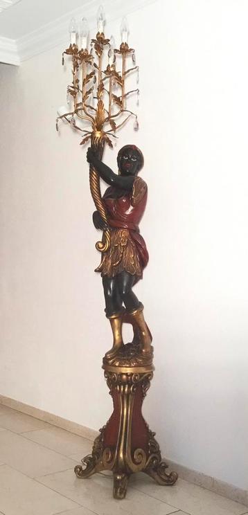 Gesigneerd beeld vrouw grote Venetian Blackamoor lamp. beschikbaar voor biedingen