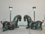 Bitossi - paar zeldzame paard lampen -metallic glazuur, Antiquités & Art, Antiquités | Céramique & Poterie, Enlèvement ou Envoi