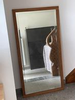 Spiegel met facetrand in eikenhouten lijst, Huis en Inrichting, Woonaccessoires | Spiegels, 100 tot 150 cm, Gebruikt, Rechthoekig