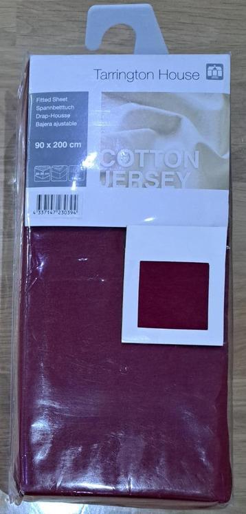 Drap housse coton avec élastique pour un personne bordeaux beschikbaar voor biedingen