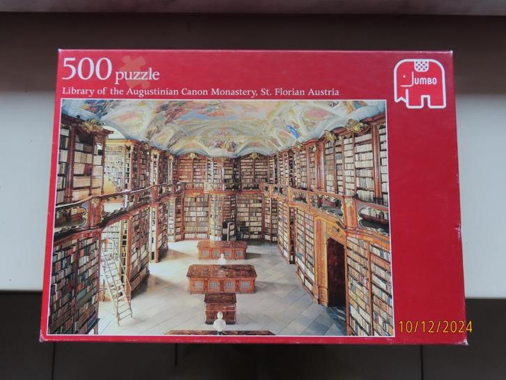 Puzzel 500 st - De Bibliotheek, Hobby en Vrije tijd, Denksport en Puzzels, Gebruikt, Legpuzzel, 500 t/m 1500 stukjes, Ophalen of Verzenden