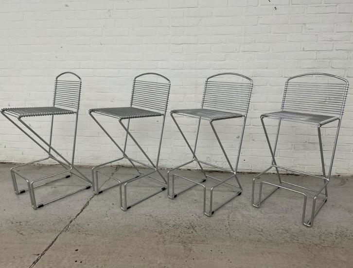 4 vintage design Till Behrens barkrukken, Huis en Inrichting, Barkrukken, Metaal, Ophalen