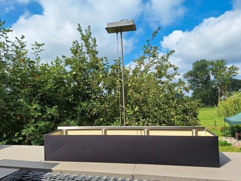 Zwarte modern landelijke lamp dimbaar, Huis en Inrichting, Lampen | Hanglampen, Gebruikt, Metaal, Stof, Ophalen