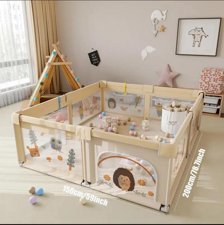 Grondbox baby 1,5m x 2m, Kinderen en Baby's, Babyparken, Zo goed als nieuw, Rechthoekig, Ophalen