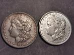 États-Unis, 1 dollar 1879 S + 1 dollar 1881. Jolies piè, Enlèvement ou Envoi, Amérique du Nord, Série, Argent