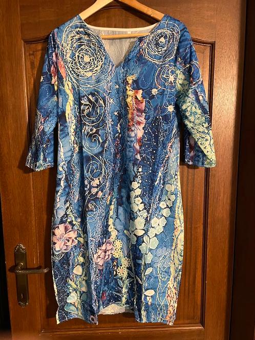 Middellange jurk maat XL, Kleding | Dames, Jurken, Gedragen, Maat 42/44 (L), Blauw, Knielengte, Ophalen of Verzenden