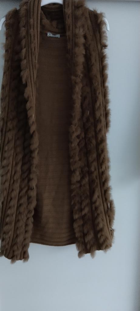 gilet San Martino / roestbruin /verwerkt met pels, Kleding | Dames, Truien en Vesten, Gedragen, Maat 38/40 (M), Bruin, Verzenden