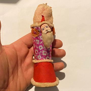 Kerstdecoratie, schoen papier-maché, hoofd van de kerstman beschikbaar voor biedingen