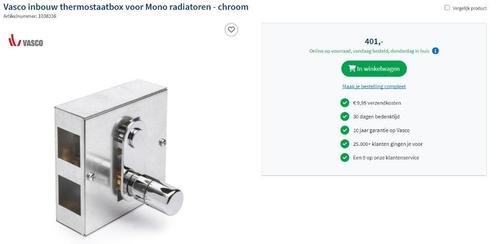 Vasco inbouw ventiel Thermo box, Doe-het-zelf en Bouw, Verwarming en Radiatoren, Nieuw, Radiator, Ophalen of Verzenden