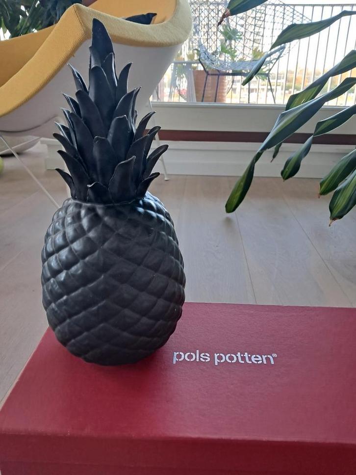 Pols Potten zwarte porseleinen ananas, Huis en Inrichting, Woonaccessoires | Overige, Zo goed als nieuw, Ophalen of Verzenden